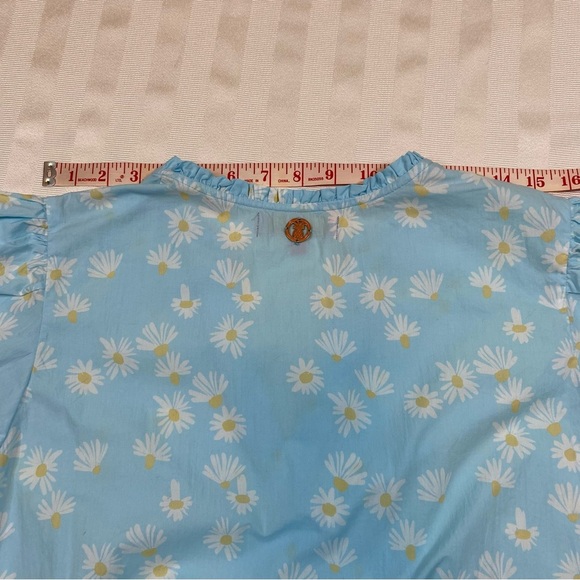 Simply Southern Dress Size S Powder Blue with Daisy Print V-neck Ruffled Skirt - Picture 12 of 14